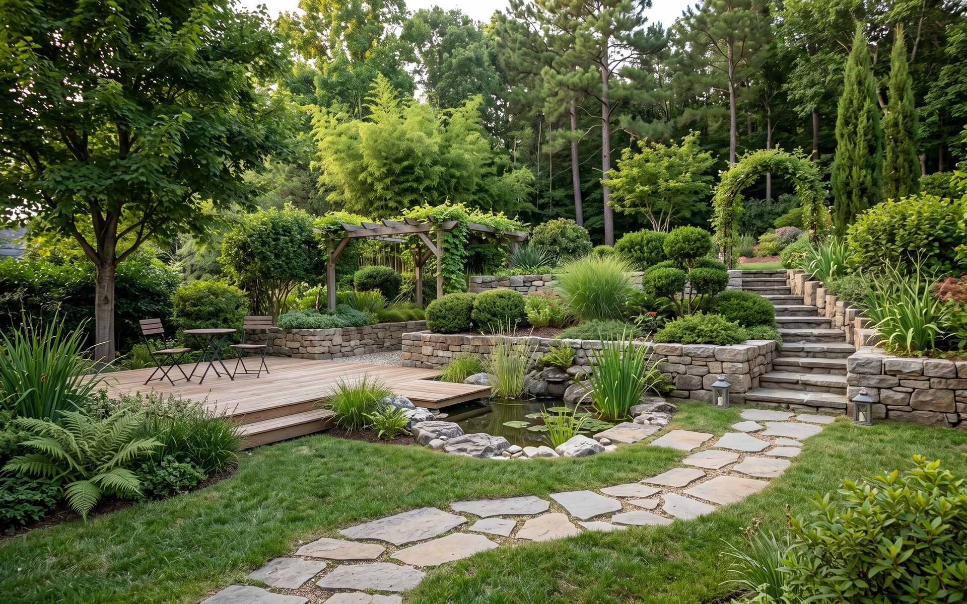 Le même jardin une fois réalisé